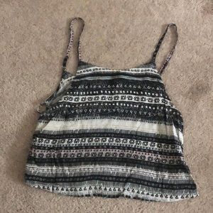 Silence + Noise Cropped Patterned Tank Top
